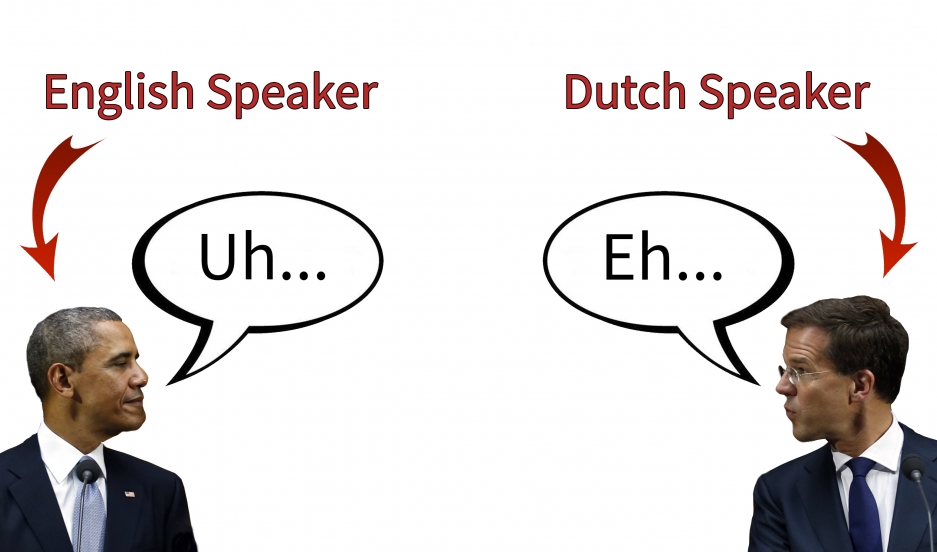 US President Barack Obama and Dutch Prime Minister Mark Rutte both favor "uh" (or "eh" in Dutch) over "um." Younger people and women are more likely to say "um."